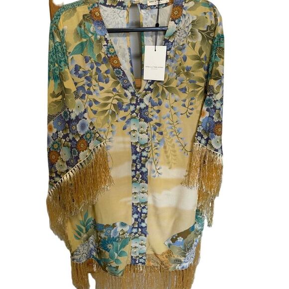 NWT Spell And The Gypsy Willow Tassel Dress Mini Floral Kimono Sleeve Size Med - Picture 7 of 16